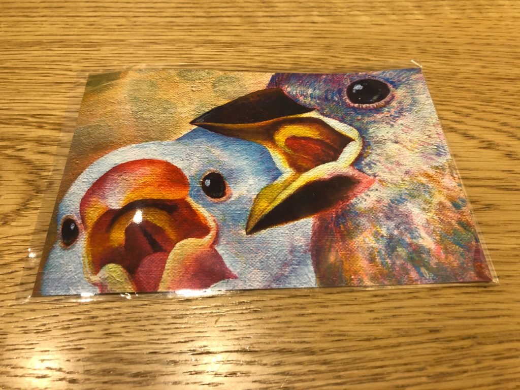 中島萌さんの文鳥の雛のポストカード